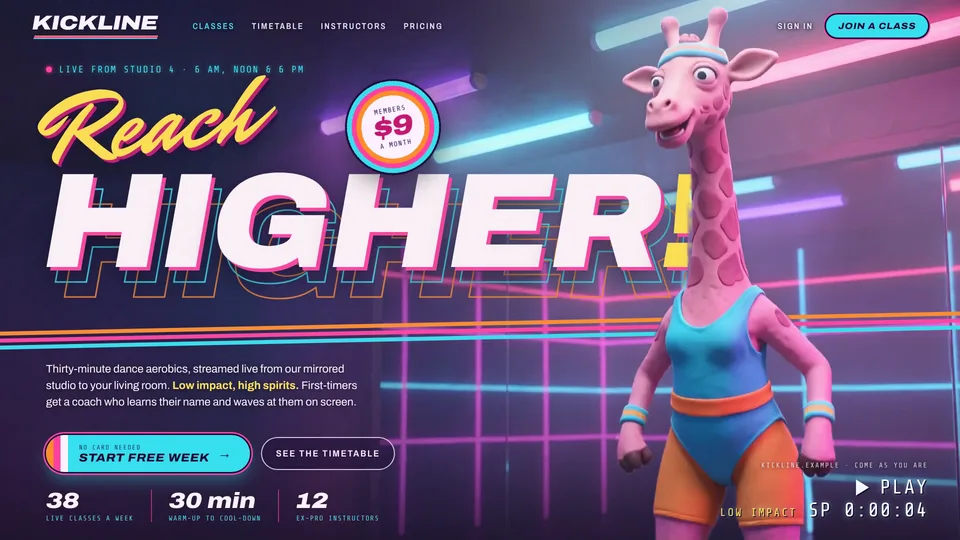Aerobics Giraffe Hero: an example of what it makes