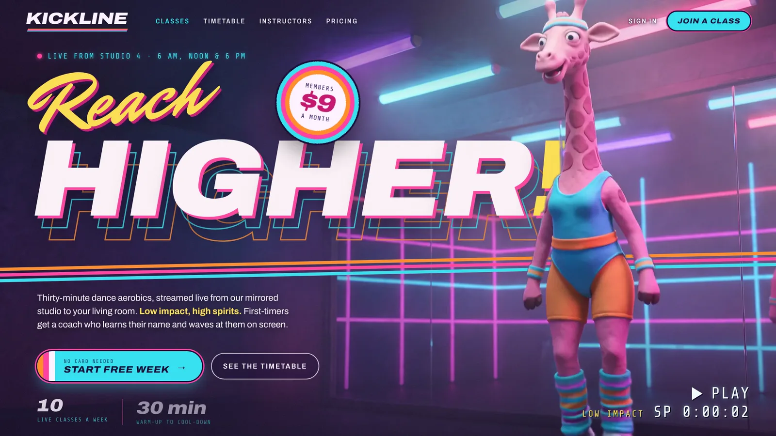 Aerobics Giraffe Hero: example result 2