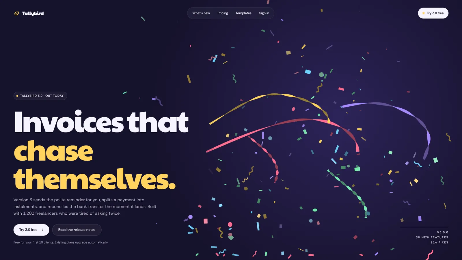 Confetti Launch Hero: example result 2