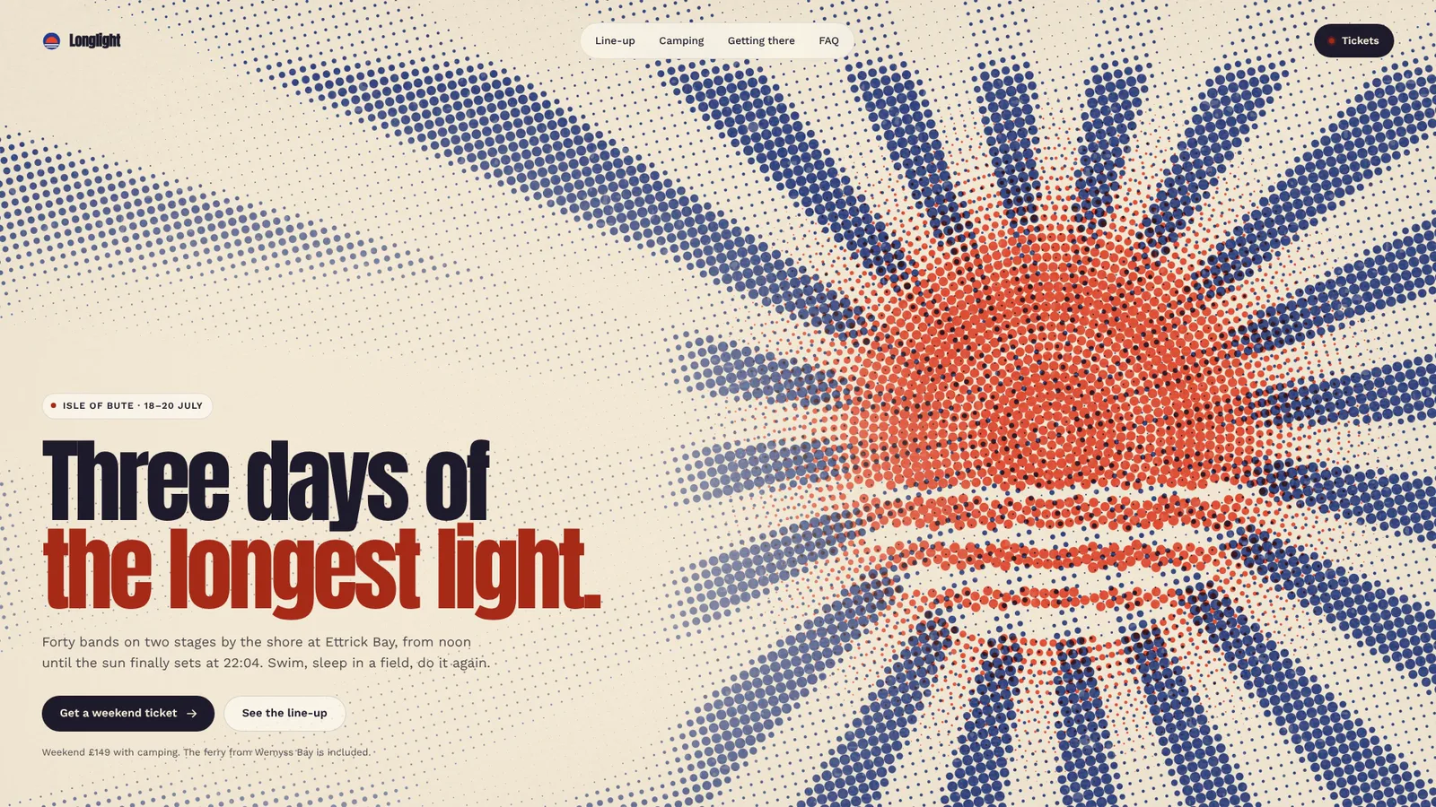 Halftone Sunburst Hero: example result 1