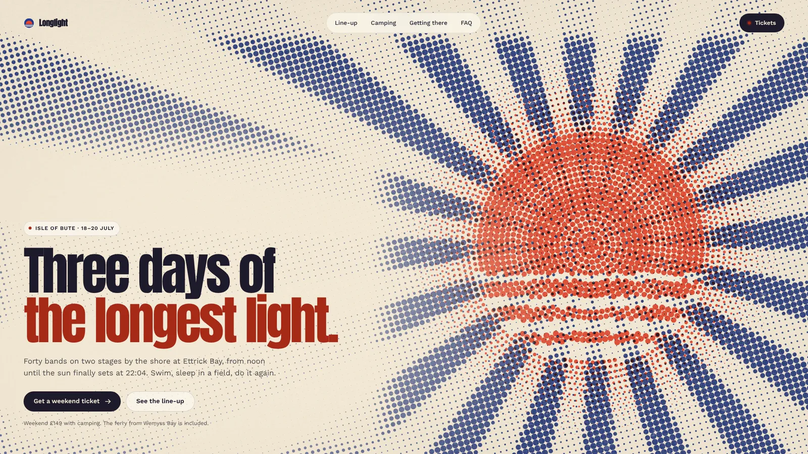 Halftone Sunburst Hero: example result 2