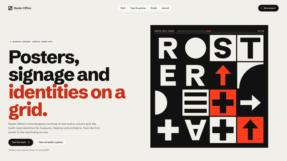 Kinetic Type Grid Hero: an example of what it makes