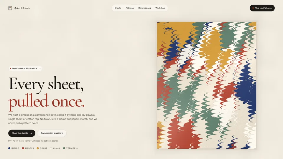Paper Marbling Hero: an example of what it makes